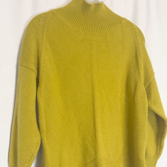 Maeve by Anthropologie Chartreuse Crystal Mock Neck Tunic Sweater Size XXSP - Picture 3 of 9